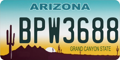 AZ license plate BPW3688