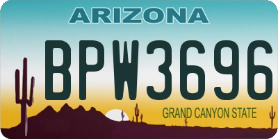AZ license plate BPW3696