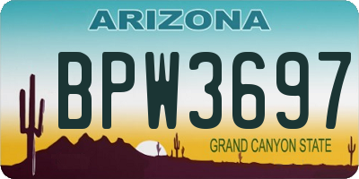 AZ license plate BPW3697