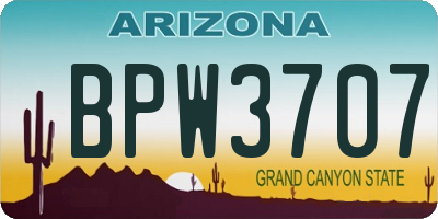 AZ license plate BPW3707