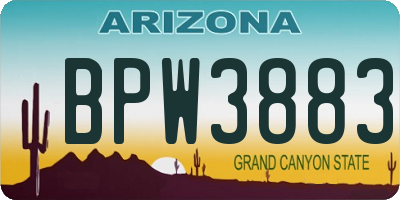 AZ license plate BPW3883