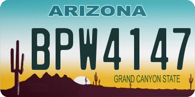 AZ license plate BPW4147