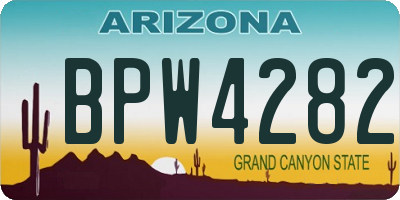 AZ license plate BPW4282