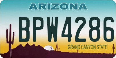 AZ license plate BPW4286