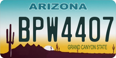 AZ license plate BPW4407