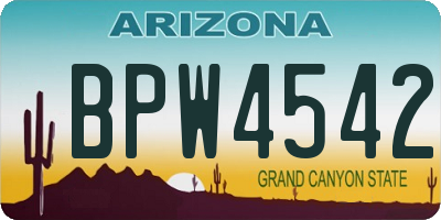 AZ license plate BPW4542