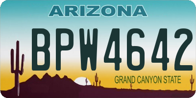 AZ license plate BPW4642