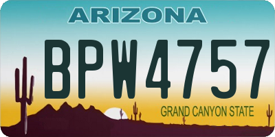 AZ license plate BPW4757