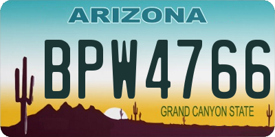 AZ license plate BPW4766