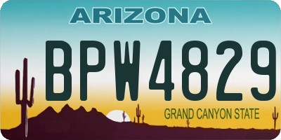 AZ license plate BPW4829