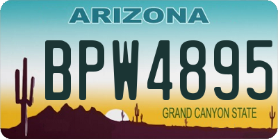 AZ license plate BPW4895