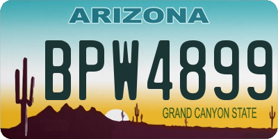 AZ license plate BPW4899