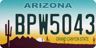 AZ license plate BPW5043