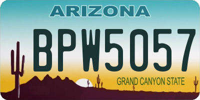 AZ license plate BPW5057