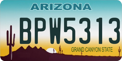 AZ license plate BPW5313
