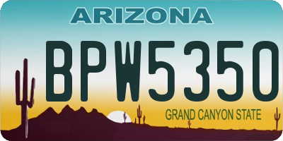 AZ license plate BPW5350