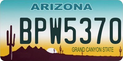 AZ license plate BPW5370