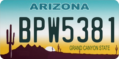 AZ license plate BPW5381