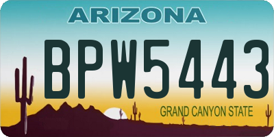 AZ license plate BPW5443