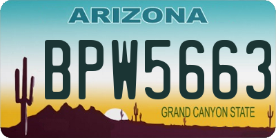 AZ license plate BPW5663
