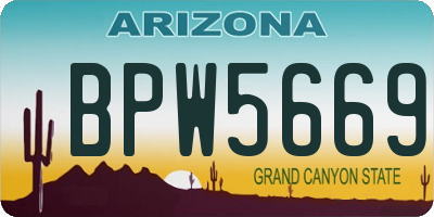 AZ license plate BPW5669