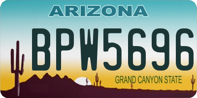 AZ license plate BPW5696