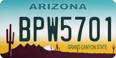 AZ license plate BPW5701