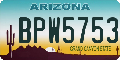 AZ license plate BPW5753