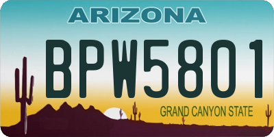 AZ license plate BPW5801