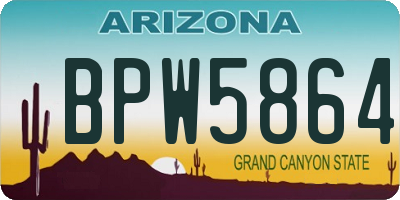 AZ license plate BPW5864