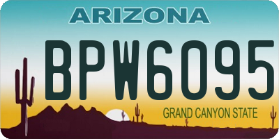 AZ license plate BPW6095