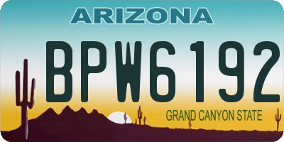 AZ license plate BPW6192