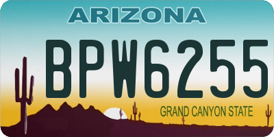 AZ license plate BPW6255