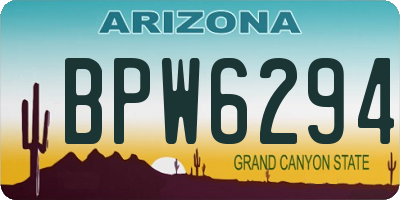 AZ license plate BPW6294