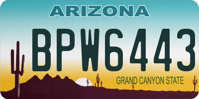 AZ license plate BPW6443