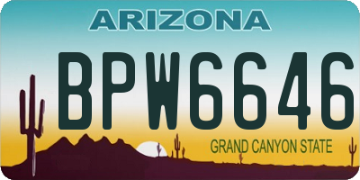 AZ license plate BPW6646