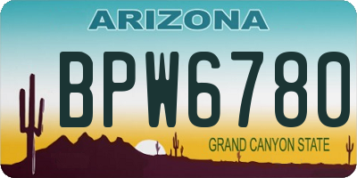 AZ license plate BPW6780