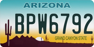 AZ license plate BPW6792