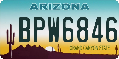 AZ license plate BPW6846