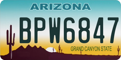 AZ license plate BPW6847