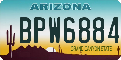 AZ license plate BPW6884