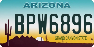 AZ license plate BPW6896