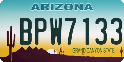 AZ license plate BPW7133