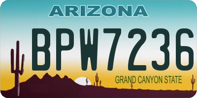 AZ license plate BPW7236
