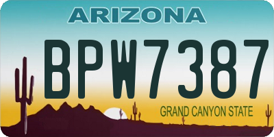 AZ license plate BPW7387