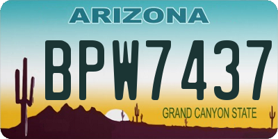 AZ license plate BPW7437