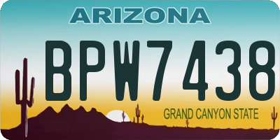 AZ license plate BPW7438