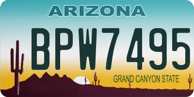 AZ license plate BPW7495