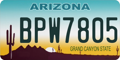 AZ license plate BPW7805
