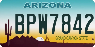 AZ license plate BPW7842
